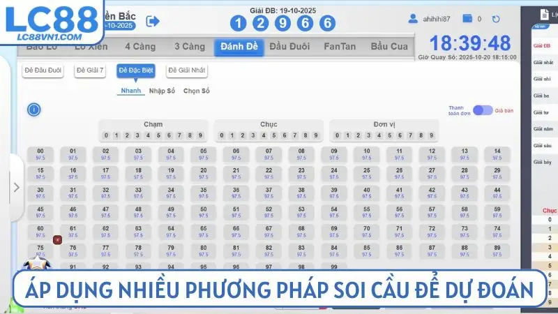 Áp dụng nhiều phương pháp soi cầu để dự đoán chuẩn xác