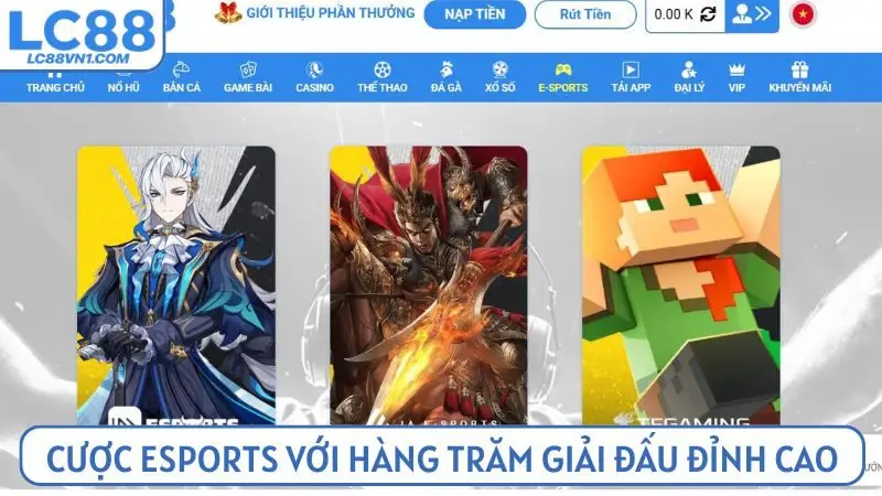 Cá cược Esports với hàng trăm giải đấu đỉnh cao
